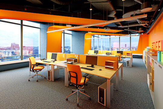 colourful orange office
